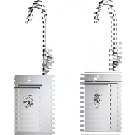 Pachet promotional Alveus Chiuveta Quarto 30, Cuva stanga, Inox + Baterie Tonia Brushed, Argintiu